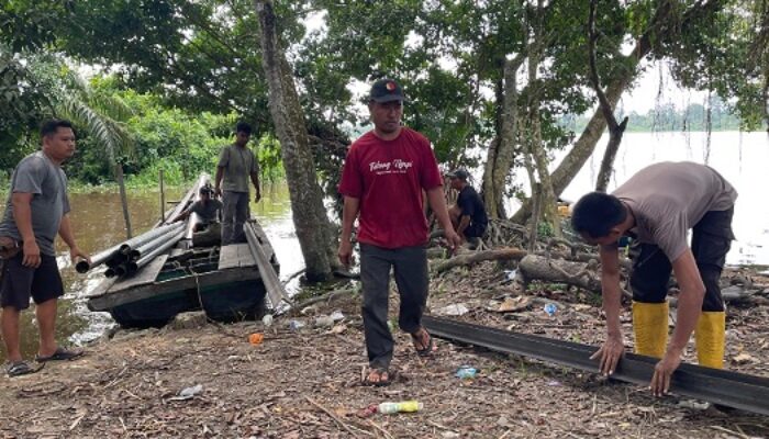 Perjuangan di Sungai Kampar, Material Jembatan Tiba Aman di Pangkalan Terap