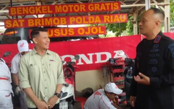 Polda Riau Luncurkan Bengkel Gratis untuk Ojol, Servis hingga Ganti Oli Tanpa Biaya